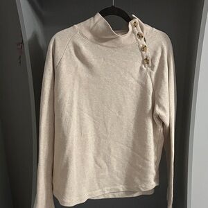 J. Crew Cream Button-Accent Sweatshirt